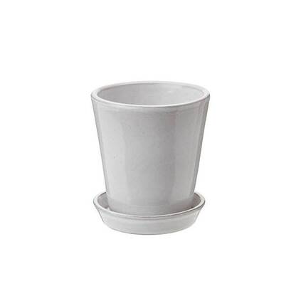 Knabstrup Keramik dyrkningspotte, hvid - H:11 cm